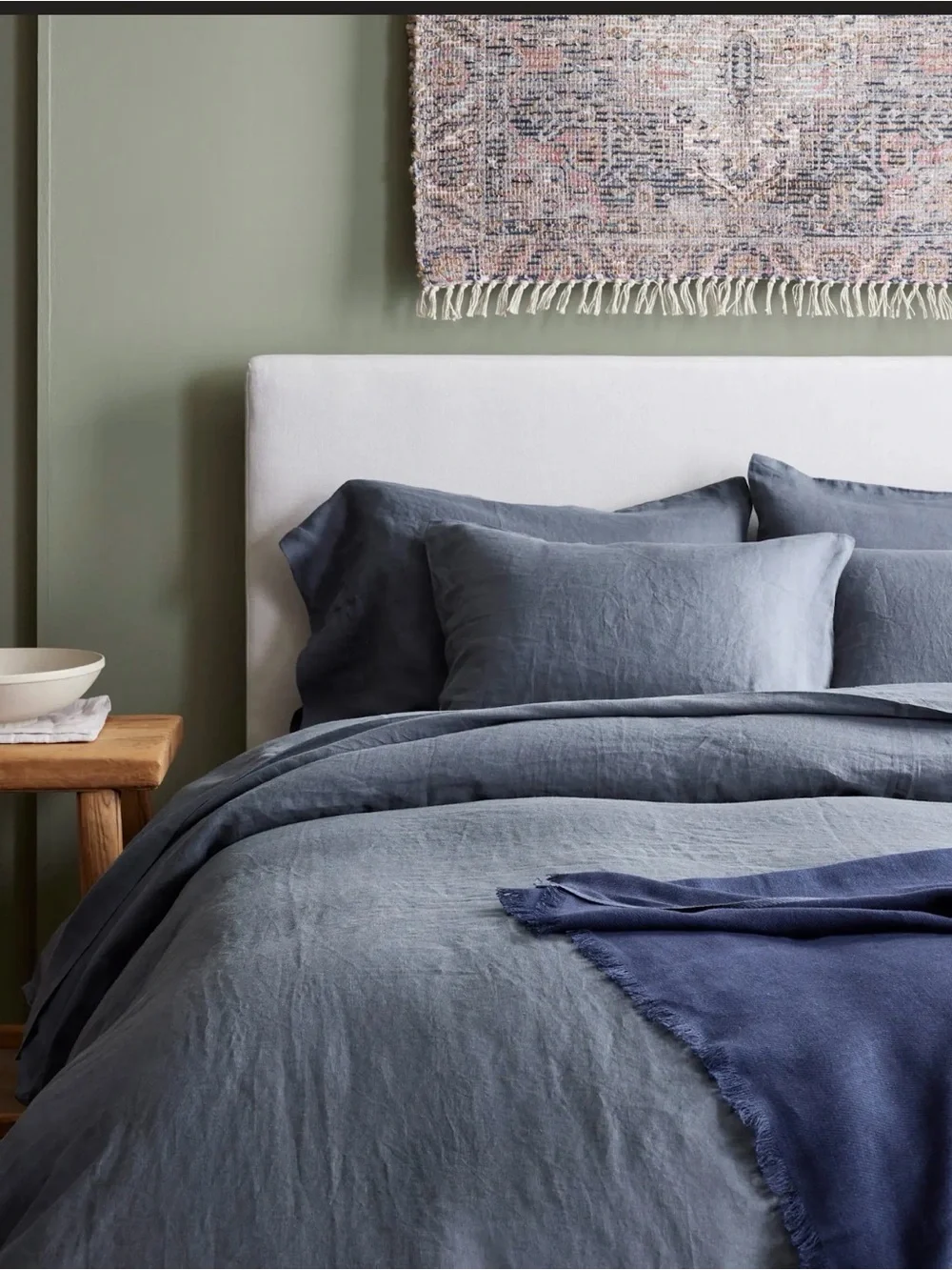 Quince European Linen Duvet Cover Set in Nightfall Size Full/Queen 913